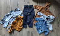 Lot majice, hlače, kombinezon, vestice - 62/68