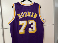 Los Angeles Lakers Dennis Rodman Autographed Pro Style Purple Jersey