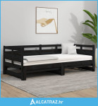 Dnevni ležaj na izvlačenje 2 x (90 x 190) cm crni od borovine - NOVO