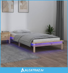 LED okvir za krevet 100 x 200 cm od masivnog drva - NOVO