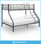 Okvir za krevet na kat crni metalni 140 x 200 / 90 x 200 cm - NOVO