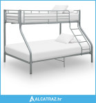 Okvir za krevet na kat sivi metalni 140 x 200 / 90 x 200 cm - NOVO