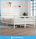 Okvir za krevet od masivne borovine 140 x 200 cm bijeli - NOVO