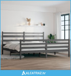 Okvir za krevet od masivne borovine 200 x 200 cm sivi - NOVO