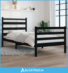 Okvir za krevet od masivne borovine 90 x 200 cm crni - NOVO