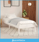 Okvir za krevet od masivne borovine bijeli 100 x 200 cm - NOVO