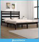 Okvir za krevet od masivne borovine crni 135x190 cm 4FT6 bračni - NOVO