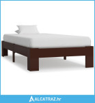 Okvir za krevet od masivne borovine tamnosmeđi 90 x 200 cm - NOVO