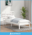 Okvir za krevet od masivnog drva bijeli 100 x 200 cm - NOVO