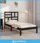 Okvir za krevet od masivnog drva crni 100 x 200 cm - NOVO