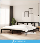 Okvir za krevet od masivnog drva crni 200 x 200 cm - NOVO
