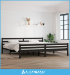 Okvir za krevet od masivnog drva crni 200 x 200 cm - NOVO