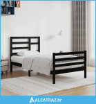 Okvir za krevet od masivnog drva crni 90 x 200 cm - NOVO