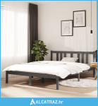Okvir za krevet od masivnog drva sivi 135x 190 cm 4FT6 bračni - NOVO