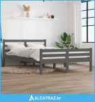 Okvir za krevet od masivnog drva sivi 140 x 200 cm - NOVO