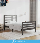 Okvir za krevet od masivnog drva sivi 90 x 200 cm - NOVO