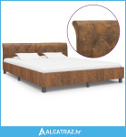 Okvir za krevet od umjetne brušene kože smeđi 180 x 200 cm - NOVO