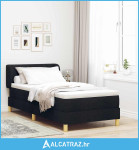 Box Spring Krevet s Dušekom Crni 90x200 cm Tkanina - NOVO