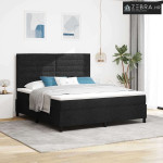 Box spring krevet s madracem Crna 180 x 200 cm tkanina - Crna 180 x 20