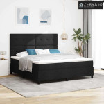 Box spring krevet s madracem Crna 180 x 200 cm tkanina