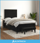Box spring krevet s madracem crni 120 x 200 cm baršunasti - NOVO