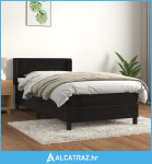 Box spring krevet s madracem crni 80 x 200 cm baršunasti - NOVO