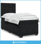Box spring krevet s madracem crni 80 x 200 cm baršunasti - NOVO