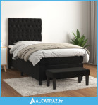Box spring krevet s madracem crni 80 x 200 cm baršunasti - NOVO