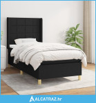 Box spring krevet s madracem crni 80 x 200 cm od tkanine - NOVO