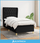 Box spring krevet s madracem crni 80 x 200 cm od tkanine - NOVO
