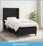 Box spring krevet s madracem crni 80 x 200 cm od tkanine - NOVO