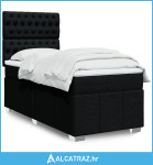 Box spring krevet s madracem crni 80 x 200 cm od tkanine - NOVO
