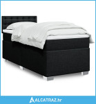 Box spring krevet s madracem crni 80 x 200 cm od tkanine - NOVO