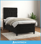 Box spring krevet s madracem crni 90x190 cm baršunasti - NOVO