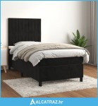 Box spring krevet s madracem crni 90x190 cm baršunasti - NOVO