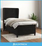 Box spring krevet s madracem crni 90x190 cm baršunasti - NOVO