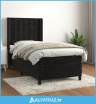 Box spring krevet s madracem crni 90x190 cm baršunasti - NOVO