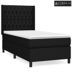 Box spring krevet s madracem crni 90x190 cm od tkanine - Crna 90 x 190