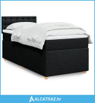 Box spring krevet s madracem crni 90x190 cm od tkanine - NOVO