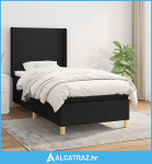 Box spring krevet s madracem crni 90x190 cm od tkanine - NOVO