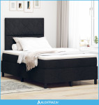 Box Spring Krevet s Madracem Crni Mali Dvojni Tkanina - NOVO