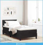 Box Spring Krevet s Madracem Crni Singl Baršun - NOVO