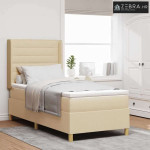 Box spring krevet s madracem Krema 100 x 200 cm tkanina - Krema 100 x
