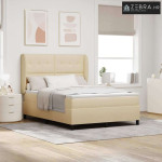Box spring krevet s madracem Krema 160 x 200 cm tkanina