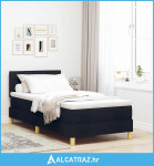 Box Spring Krevet s madracem & LED Crn 90x190 cm Tkanina - NOVO