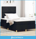 Box Spring krevet s madracem & LED crni 120x200 cm tkanina - NOVO