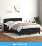 Box Spring krevet s madracem i LED crni 160x210 cm baršunasti - NOVO