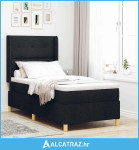Box Spring Krevet s Madracem & LED Crni 80x200 cm Tkanina - NOVO