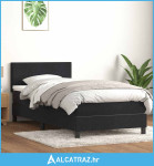 Box Spring krevet s madracem i LED crni 90x210 cm baršunasti - NOVO