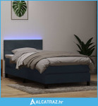 Box Spring krevet s madracem i LED tamno sivi 80x210 cm baršun - NOVO